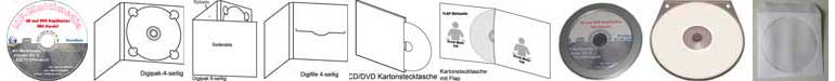Bedruckte Rohlinge und Karton Hüllen